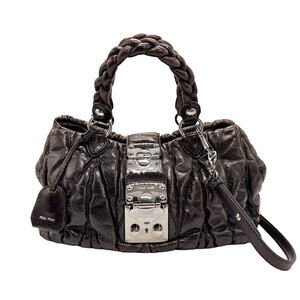 Miu Miu shoulder bag handbag brown leather